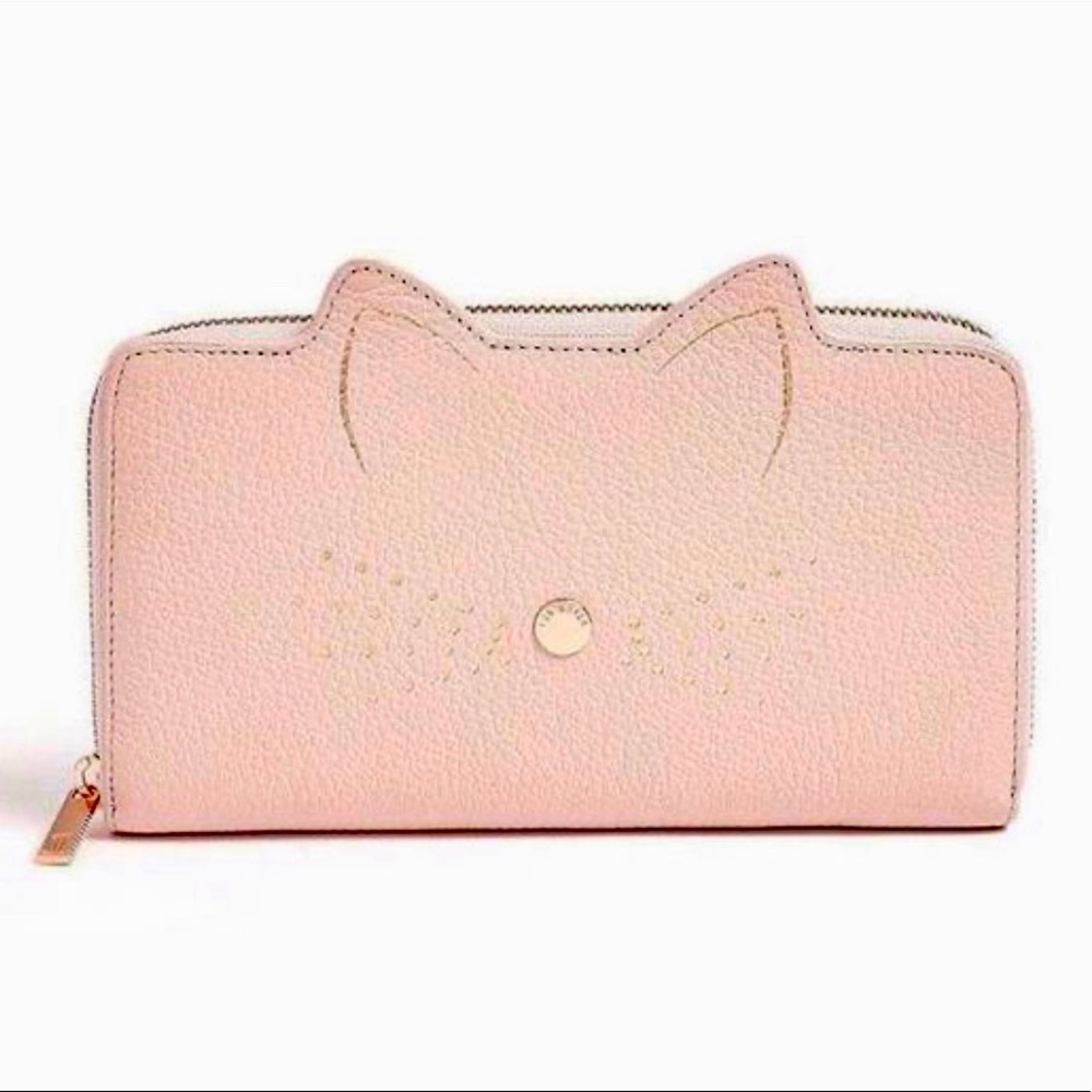 [NWOT] Ted Baker London pink leather cat wallet